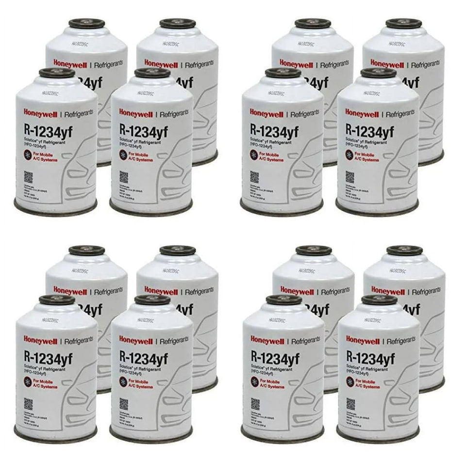 Honeywell R-1234yf Refrigerant – 16 Cans (8oz Each), Genuine – Made in USA