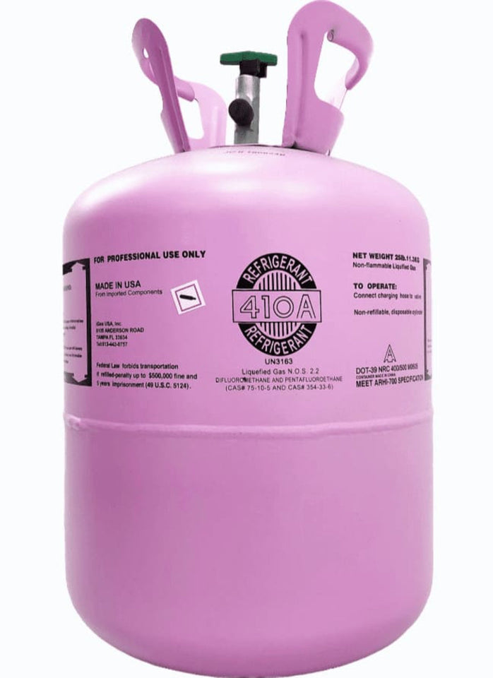 25lb R-410A Refrigerant, Virgin Sealed, HVAC Use